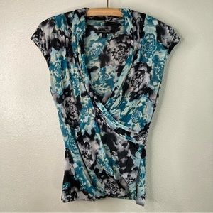 Stylish Women's Blue Wrap Top